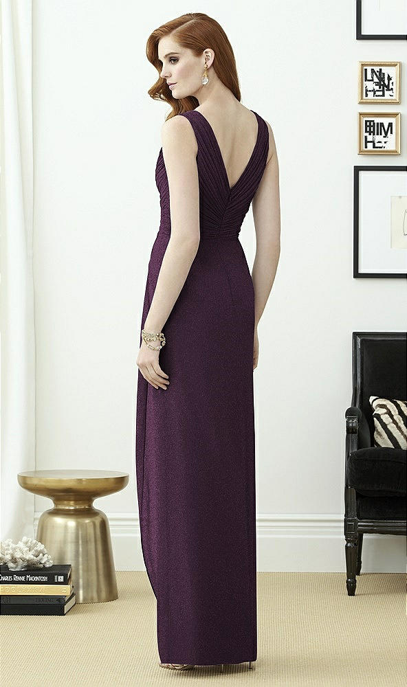 Back View - Aubergine Silver Dessy Shimmer Bridesmaid Dress 2958LS