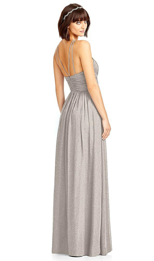 Back View - Taupe Silver Dessy Shimmer Bridesmaid Dress 2969LS