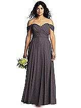 Front View Thumbnail - Stormy Silver Dessy Shimmer Bridesmaid Dress 2970LS