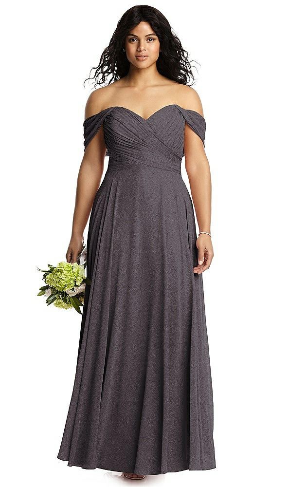 Front View - Stormy Silver Dessy Shimmer Bridesmaid Dress 2970LS