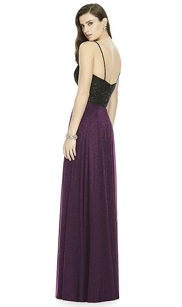 Back View - Aubergine Silver Dessy Shimmer Bridesmaid Skirt S2984LS