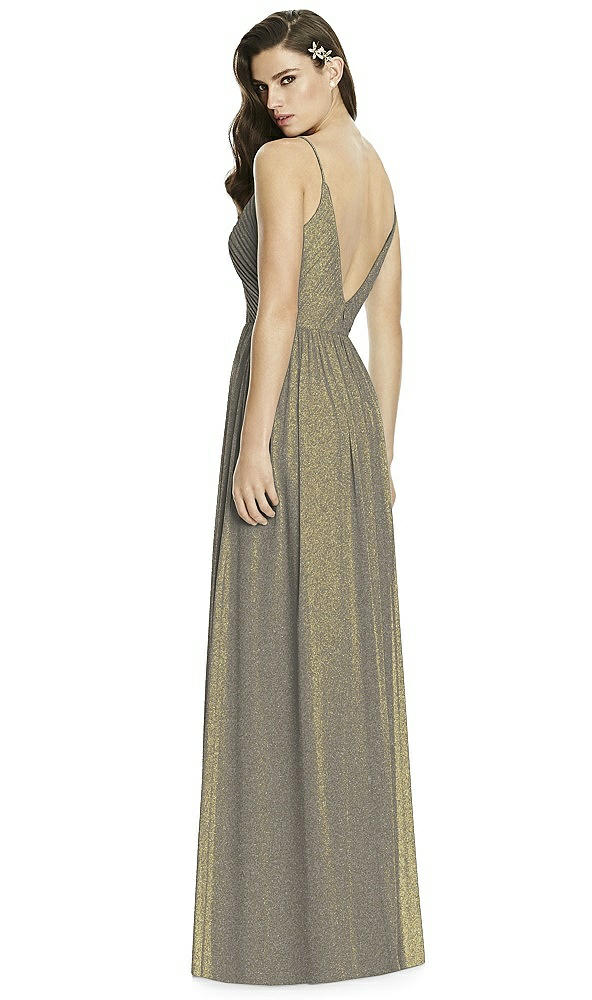 Back View - Mocha Gold Dessy Shimmer Bridesmaid Dress 2989LS