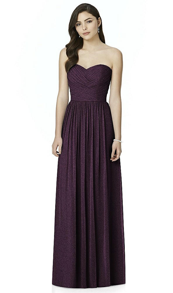 Front View - Aubergine Silver Dessy Shimmer Bridesmaid Dress 2991LS