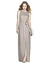Front View Thumbnail - Taupe Silver Dessy Shimmer Bridesmaid Dress 3025LS