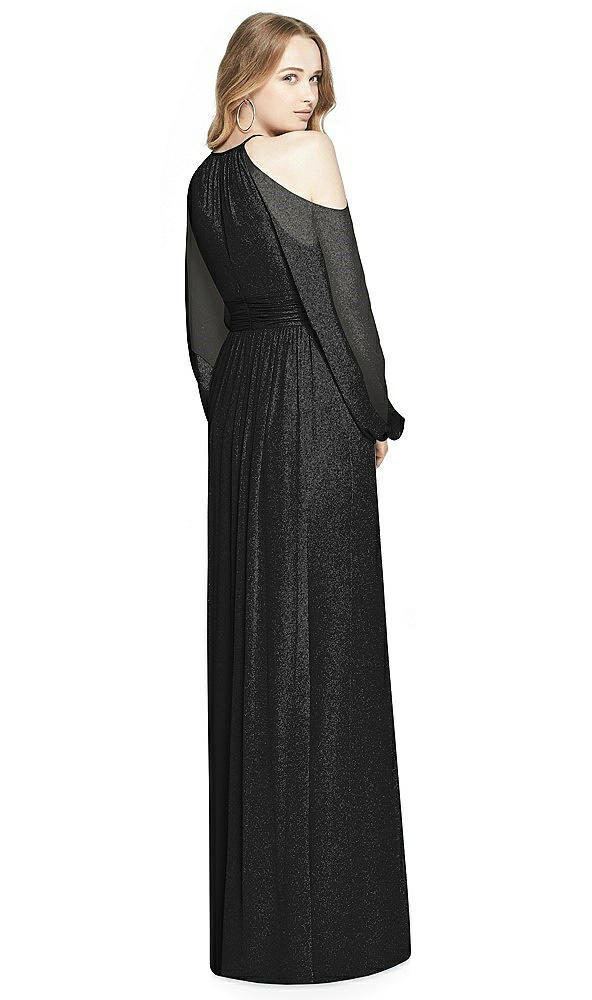 Back View - Black Silver Dessy Shimmer Bridesmaid Dress 3018LS