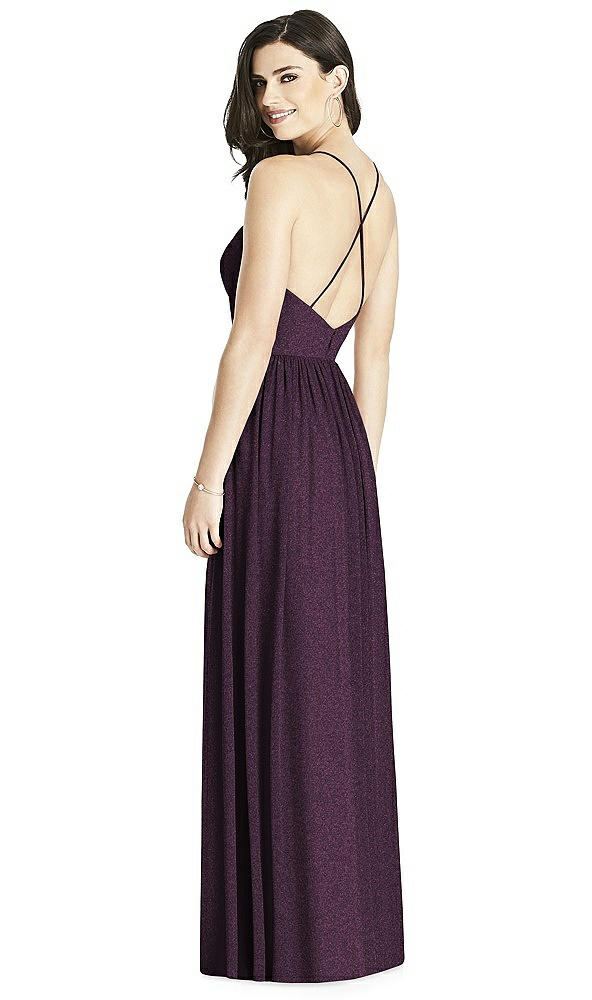 Back View - Aubergine Silver Dessy Shimmer Bridesmaid Dress 3019LS
