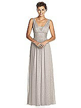 Front View Thumbnail - Taupe Silver Dessy Shimmer Bridesmaid Dress 3026LS