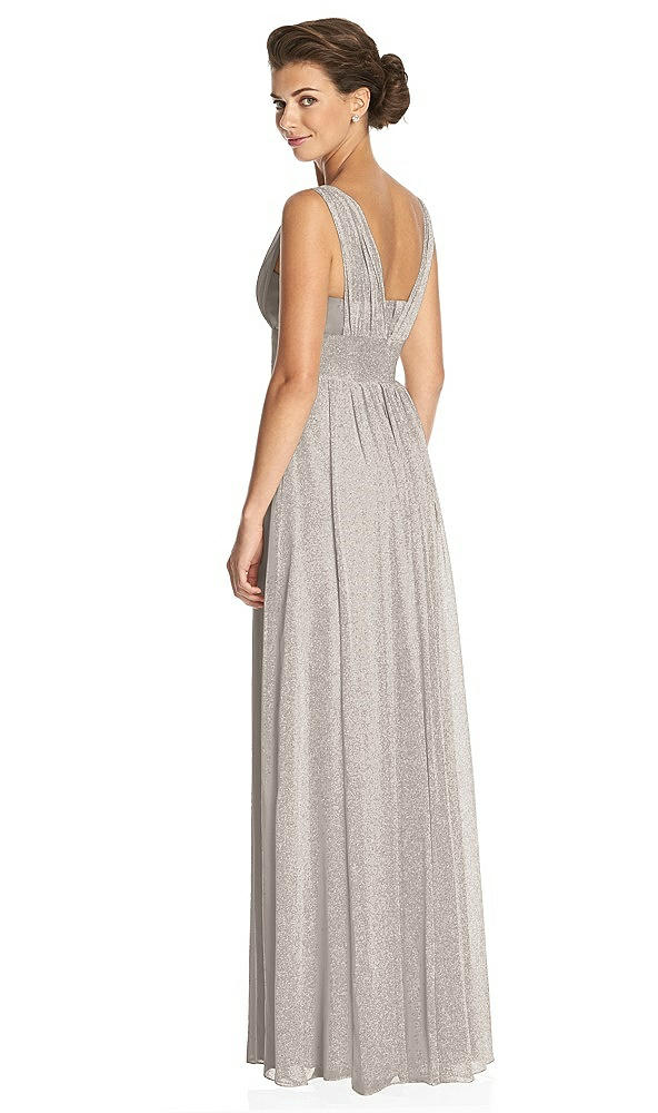 Back View - Taupe Silver Dessy Shimmer Bridesmaid Dress 3026LS