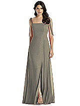 Front View Thumbnail - Mocha Gold Dessy Shimmer Bridesmaid Dress 3042LS