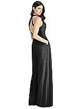 Rear View Thumbnail - Black Silver Dessy Shimmer Bridesmaid Jumpsuit Arielle LS