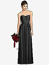 Front View Thumbnail - Black Silver After Six Shimmer Bridesmaid Dress 6678LS