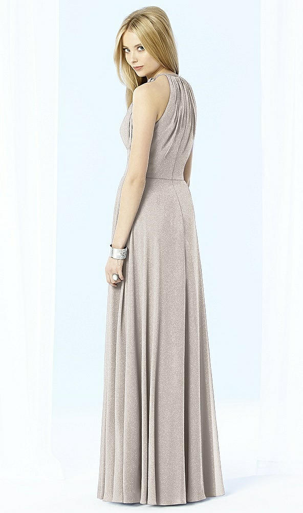 Back View - Taupe Silver After Six Shimmer Bridesmaid Dress 6704LS
