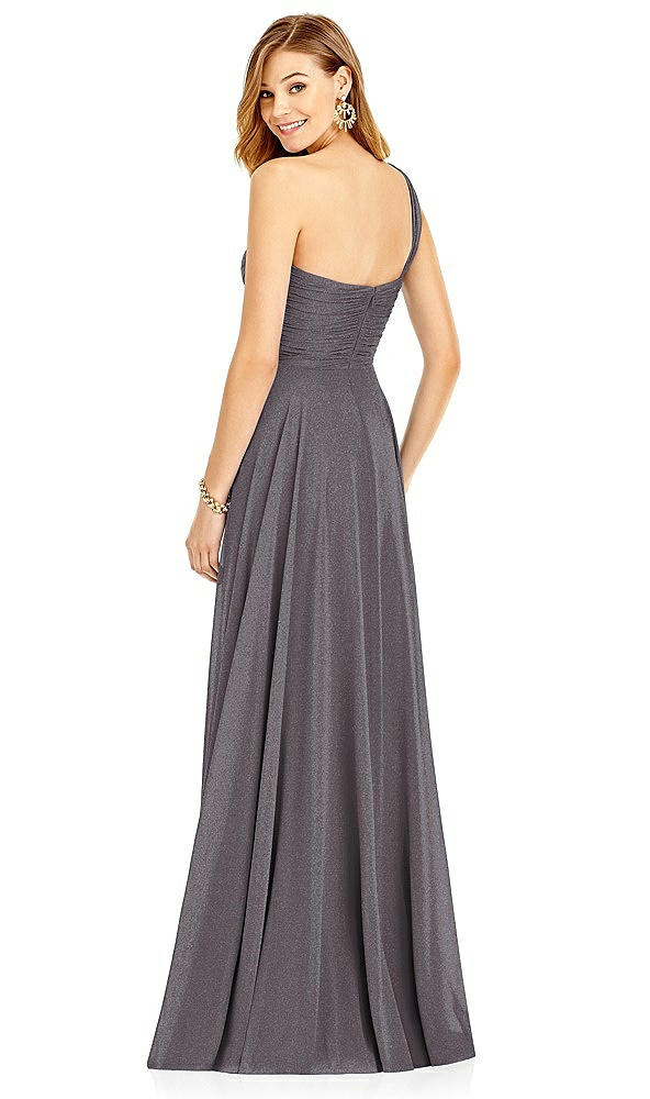 Back View - Stormy Silver After Six Shimmer Bridesmaid Dress 6751LS