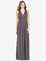 Front View Thumbnail - Stormy Silver After Six Shimmer Bridesmaid Dress 6752LS