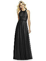 Front View Thumbnail - Black Silver After Six Shimmer Bridesmaid Dress 6760LS