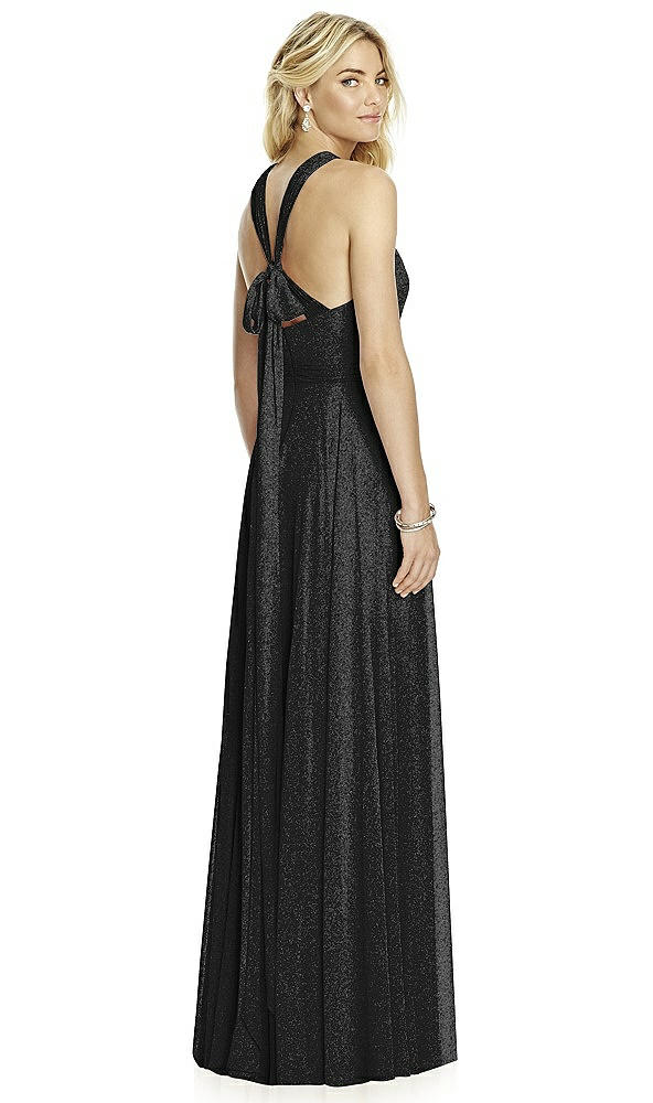 Back View - Black Silver After Six Shimmer Bridesmaid Dress 6760LS