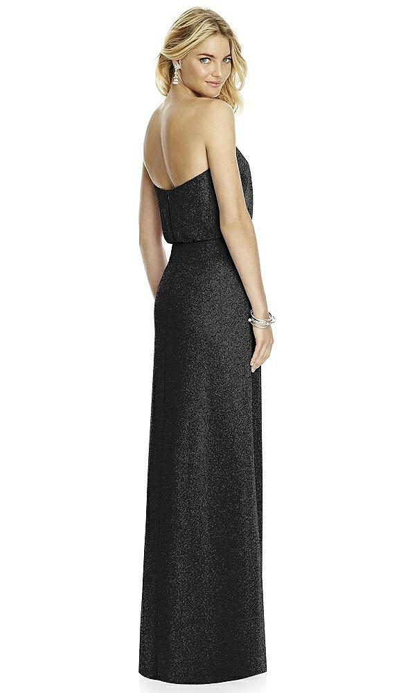 Back View - Black Silver After Six Shimmer Bridesmaid Dress 6761LS