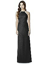 Front View Thumbnail - Black Silver After Six Shimmer Bridesmaid Dress 6762LS