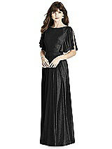 Front View Thumbnail - Black Silver After Six Shimmer Bridesmaid Dress 6778LS