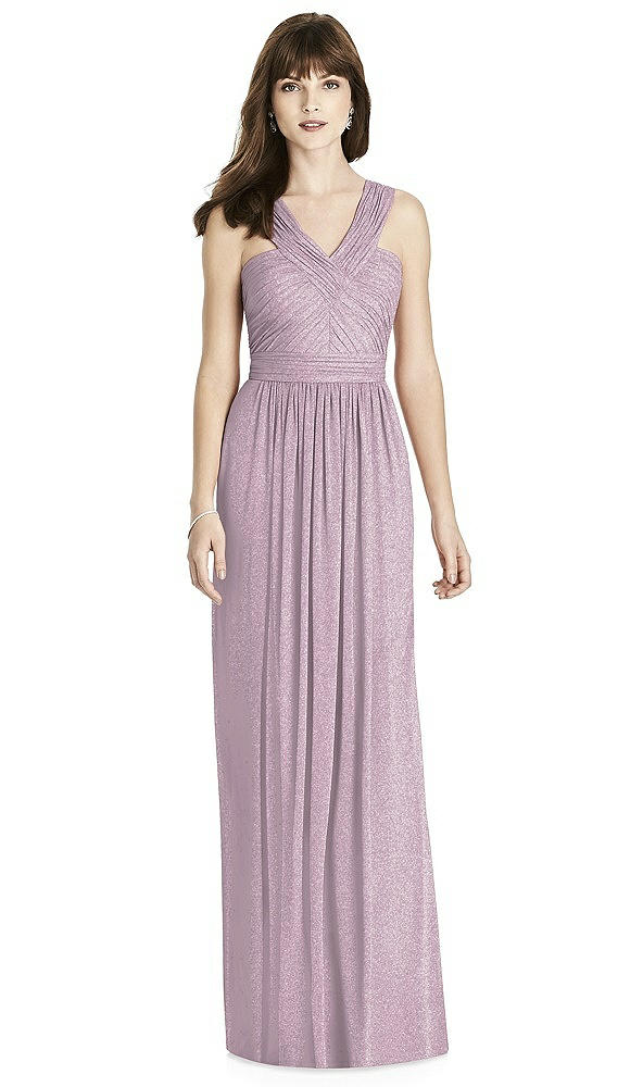 Front View - Suede Rose Silver After Six Shimmer Bridesmaid Dress 6785LS