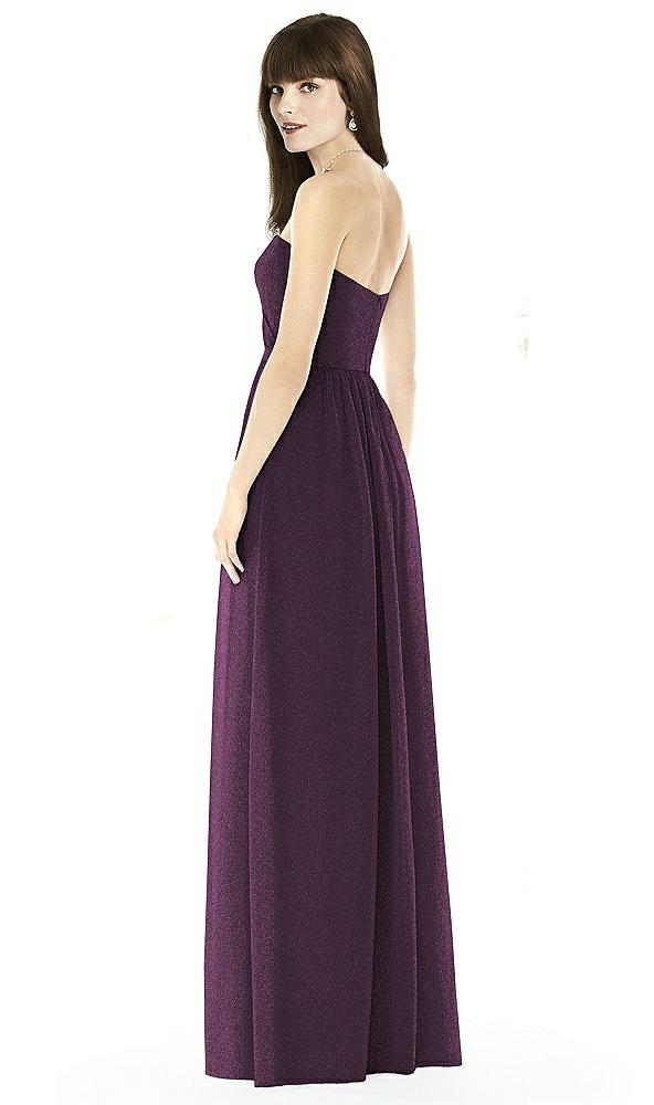 Back View - Aubergine Silver After Six Shimmer Bridesmaid Dress 6794LS