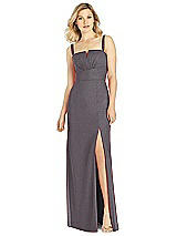 Front View Thumbnail - Stormy Silver After Six Shimmer Bridesmaid Dress 6811LS