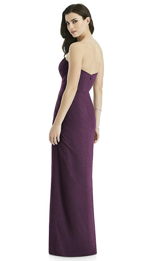 Back View - Aubergine Silver Studio Design Shimmer Bridesmaid Dress 4523LS