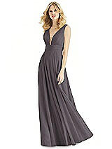 Front View Thumbnail - Stormy Silver & Light Nude Bella Bridesmaids Shimmer Dress BB109LS