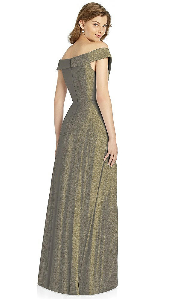 Back View - Mocha Gold Bella Bridesmaid Shimmer Dress BB123LS