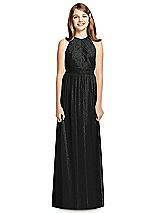 Front View Thumbnail - Black Silver Dessy Shimmer Junior Bridesmaid Dress JR539LS