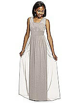 Front View Thumbnail - Taupe Silver Dessy Shimmer Junior Bridesmaid Dress JR543LS