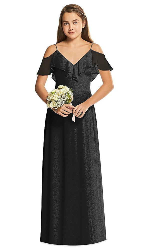 Front View - Black Silver Dessy Collection Junior Bridesmaid Dress JR548LS