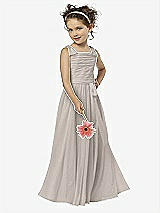 Front View Thumbnail - Taupe Silver Flower Girl Shimmer Dress FL4033LS