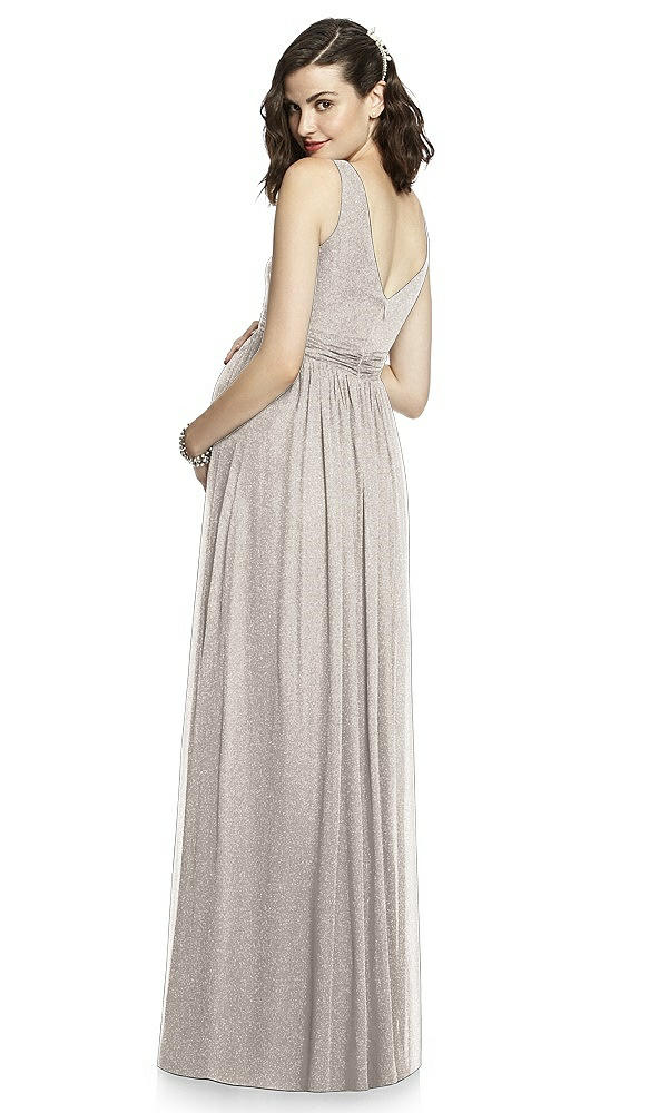 Back View - Taupe Silver After Six Shimmer Maternity Bridesmaid Dress M424LS