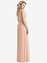 Rear View Thumbnail - Pale Peach Sleeveless Pleated Skirt Maxi Dress with Pockets