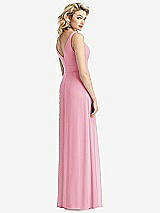 Rear View Thumbnail - Peony Pink Sleeveless Pleated Skirt Maxi Dress with Pockets