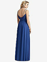 Front View Thumbnail - Classic Blue Cowl-Back Double Strap Maxi Dress with Side Slit