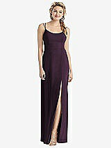 Rear View Thumbnail - Aubergine Cowl-Back Double Strap Maxi Dress with Side Slit