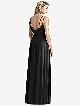 Front View Thumbnail - Black Cowl-Back Double Strap Maxi Dress with Side Slit