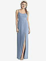 Rear View Thumbnail - Cloudy Cowl-Back Double Strap Maxi Dress with Side Slit