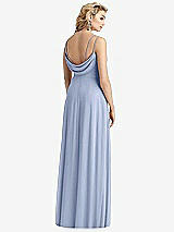 Front View Thumbnail - Sky Blue Cowl-Back Double Strap Maxi Dress with Side Slit
