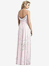 Front View Thumbnail - Watercolor Print Cowl-Back Double Strap Maxi Dress with Side Slit