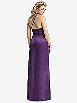 Rear View Thumbnail - Majestic Pleated Skirt Satin Maxi Dress with Pockets