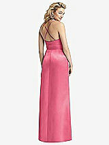 Rear View Thumbnail - Punch Pleated Skirt Satin Maxi Dress with Pockets