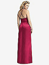 Rear View Thumbnail - Valentine Pleated Skirt Satin Maxi Dress with Pockets