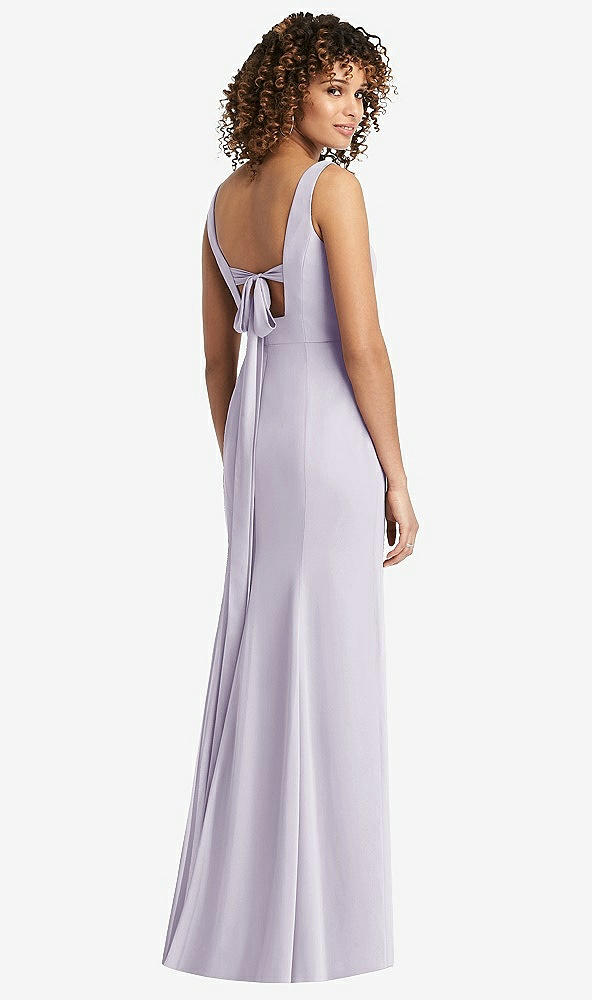 Front View - Moondance Sleeveless Tie Back Chiffon Trumpet Gown