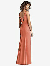 Front View Thumbnail - Terracotta Copper Sleeveless Tie Back Chiffon Trumpet Gown