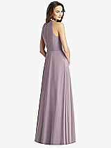 Rear View Thumbnail - Lilac Dusk Sleeveless Halter Chiffon Maxi Dress