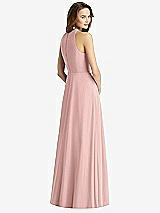 Rear View Thumbnail - Rose - PANTONE Rose Quartz Sleeveless Halter Chiffon Maxi Dress