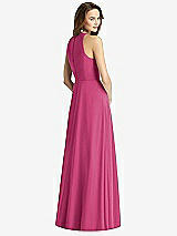 Rear View Thumbnail - Tea Rose Sleeveless Halter Chiffon Maxi Dress